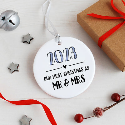 First Christmas As Mr & Mrs, Special Year Ornament