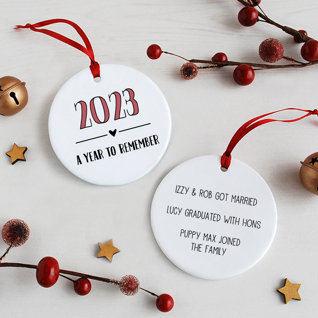 A Year To Remember, Personalised Christmas Decoration