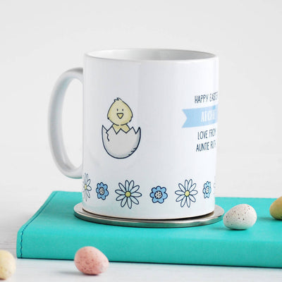Floral Easter Chick Personalised Mug