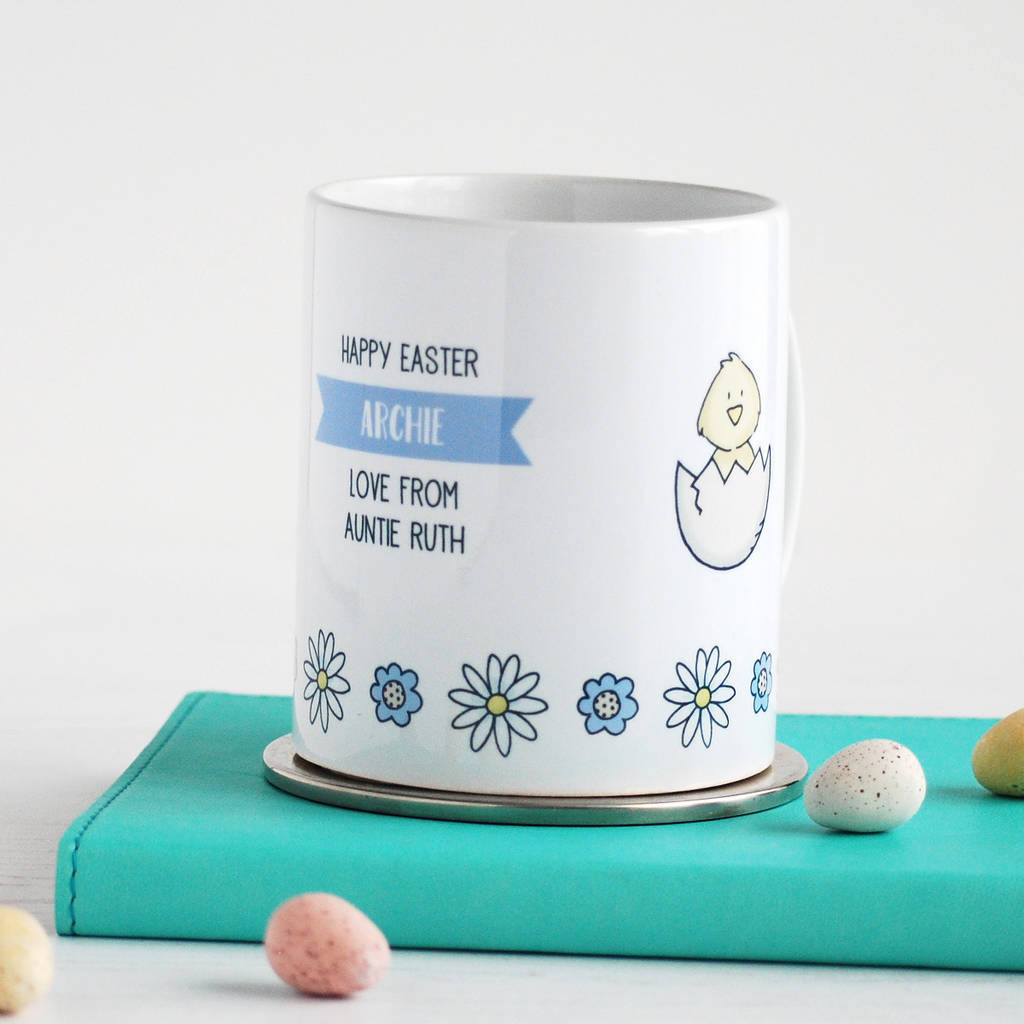 Floral Easter Chick Personalised Mug