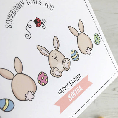 Somebunny Personalised Easter Card