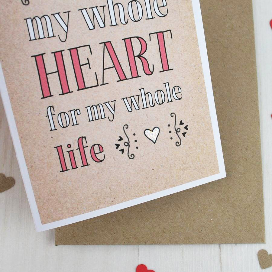 My Whole Heart, Personalised Card