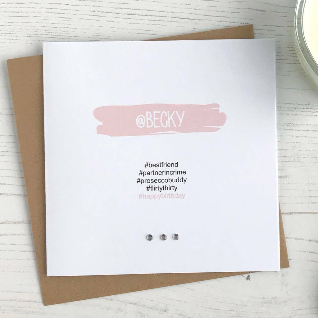 Personalised Hashtag Card For Her