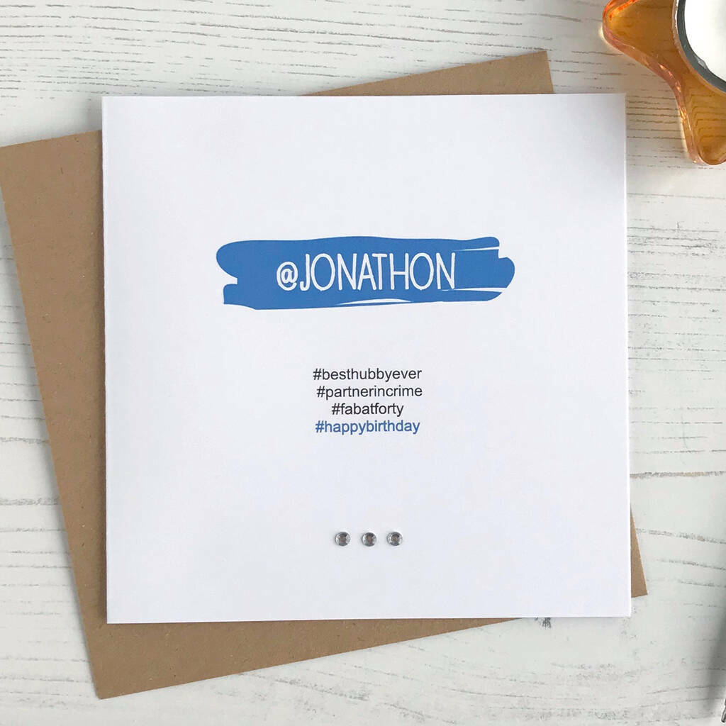 Personalised Hashtag Card For Him