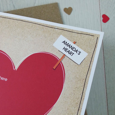You Are Here, Personalised Heart Card