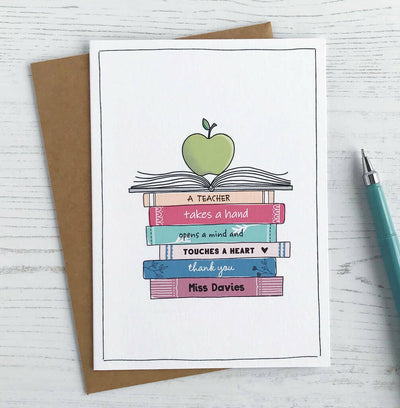 Teacher Touches A Heart, Personalised Card