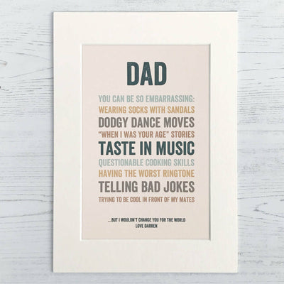 Embarrassing Dad Personalised Print