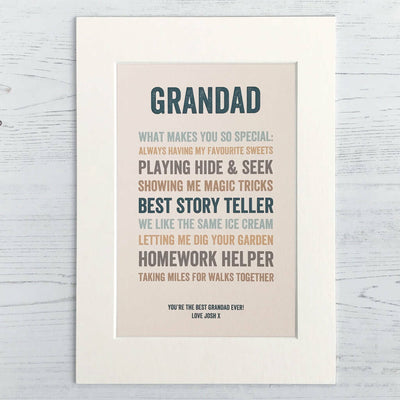 Endearing Grandad Personalised Print