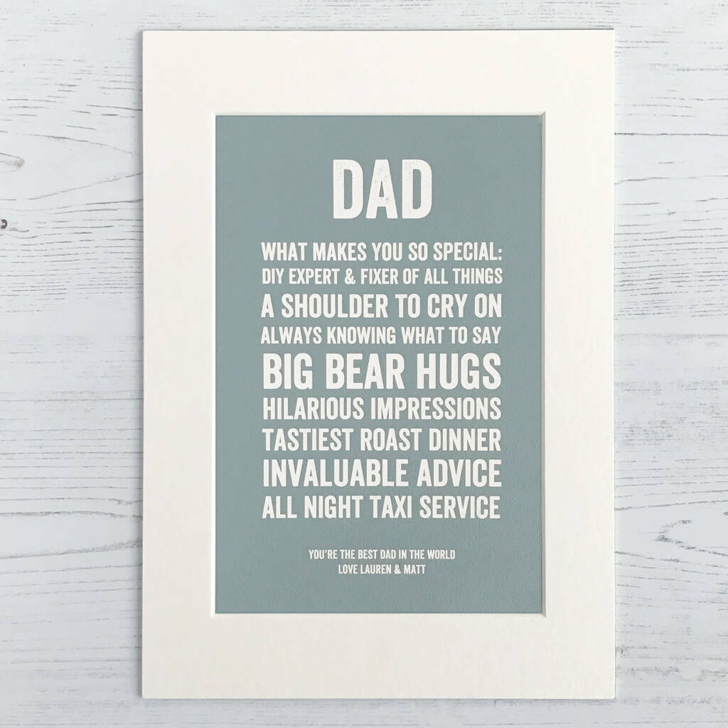Endearing Dad Personalised Print
