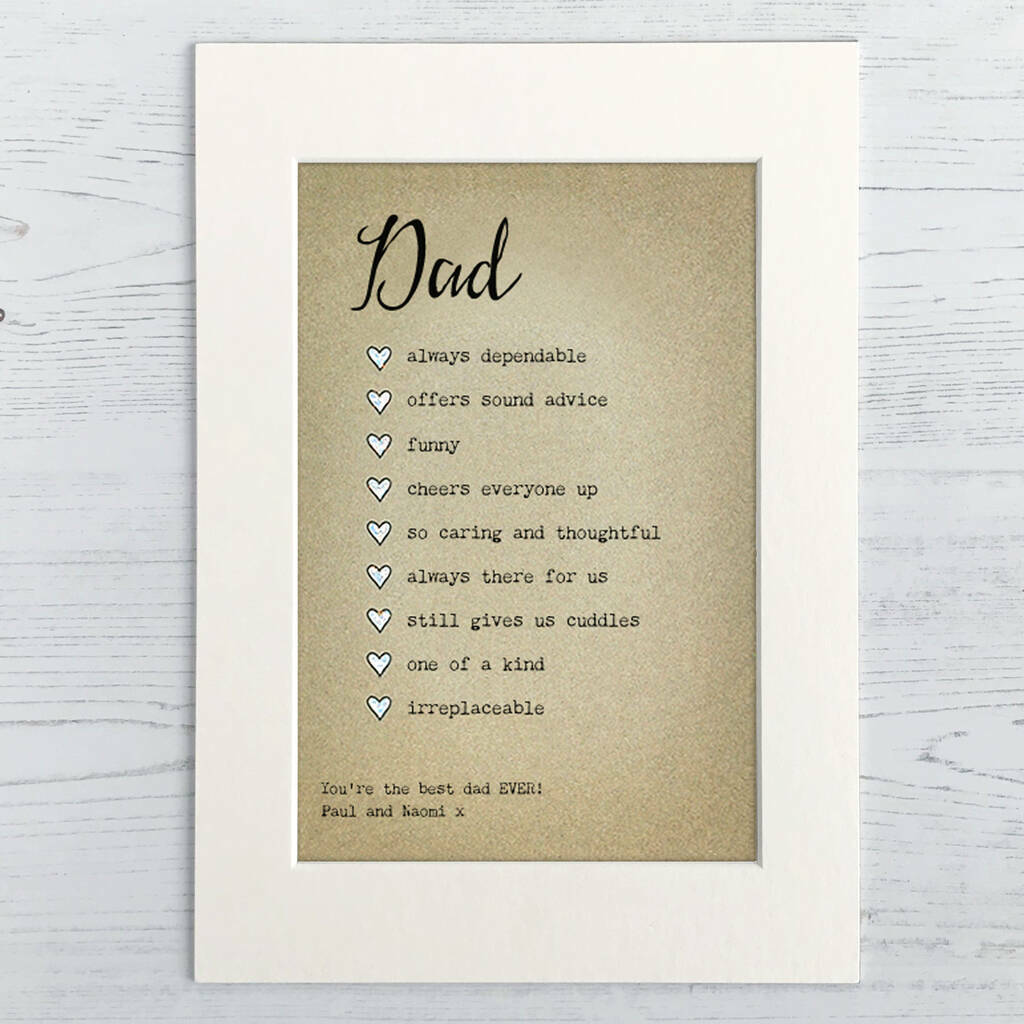 Special Qualities Personalised Father Print