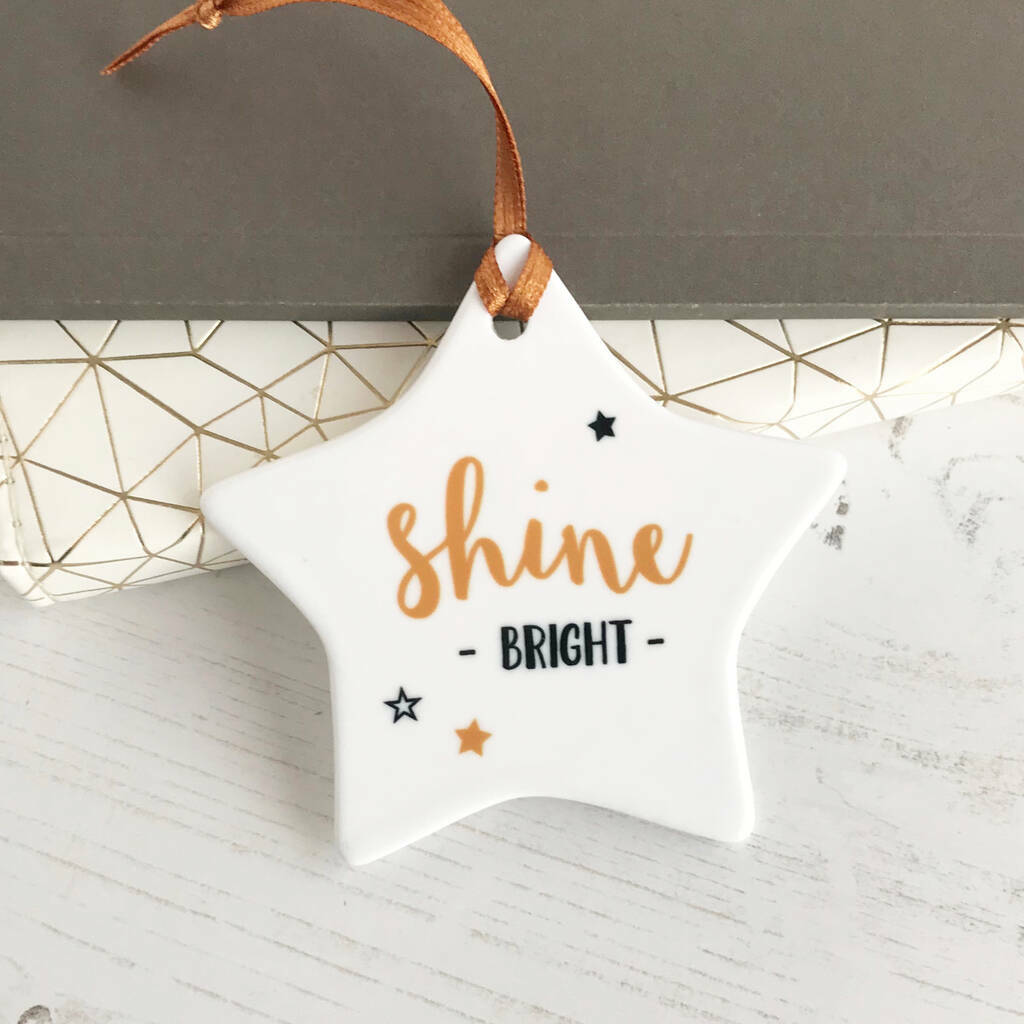 Shine Bright Ceramic Star Ornament