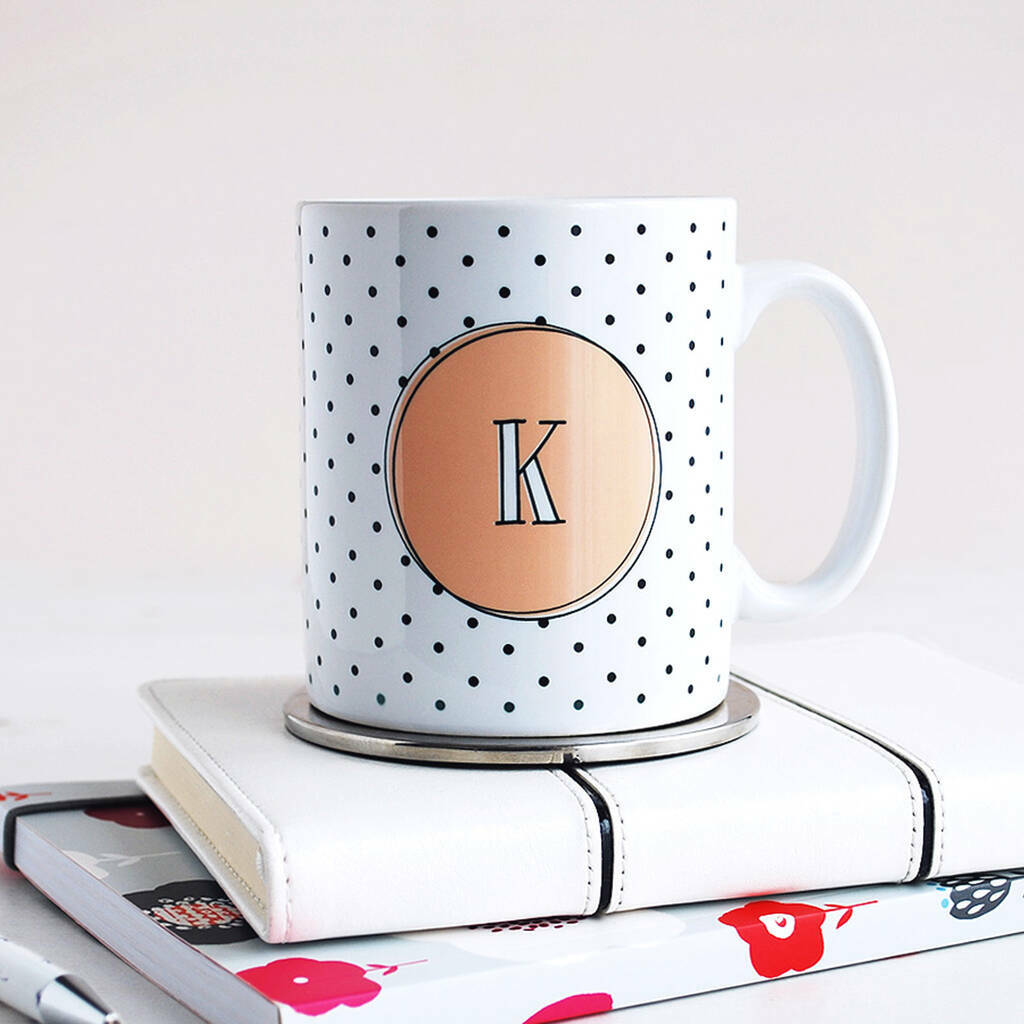 Personalised Monogram Polka Dot Mug
