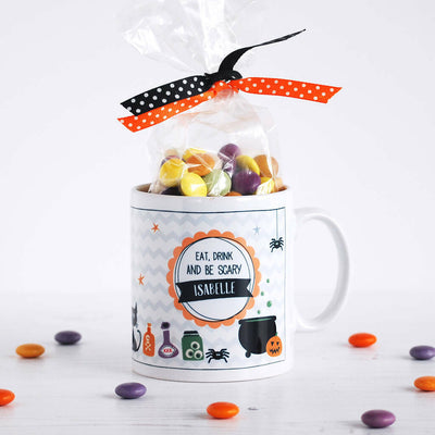 Halloween Witch Cauldron, Personalised Mug