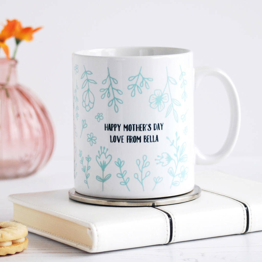 Grandmother, Floral Personalised Mug
