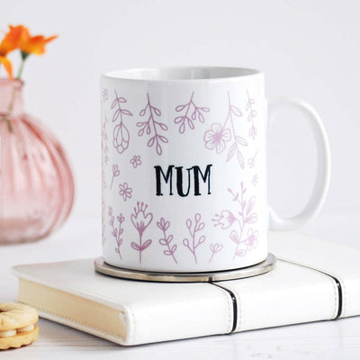 Mum, Floral Personalised Mug