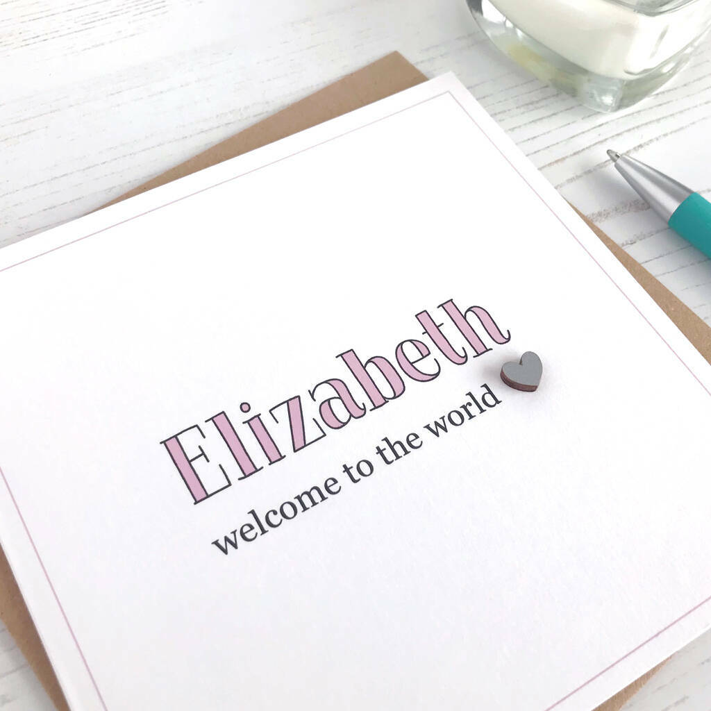 Welcome Baby, Name Typography Card