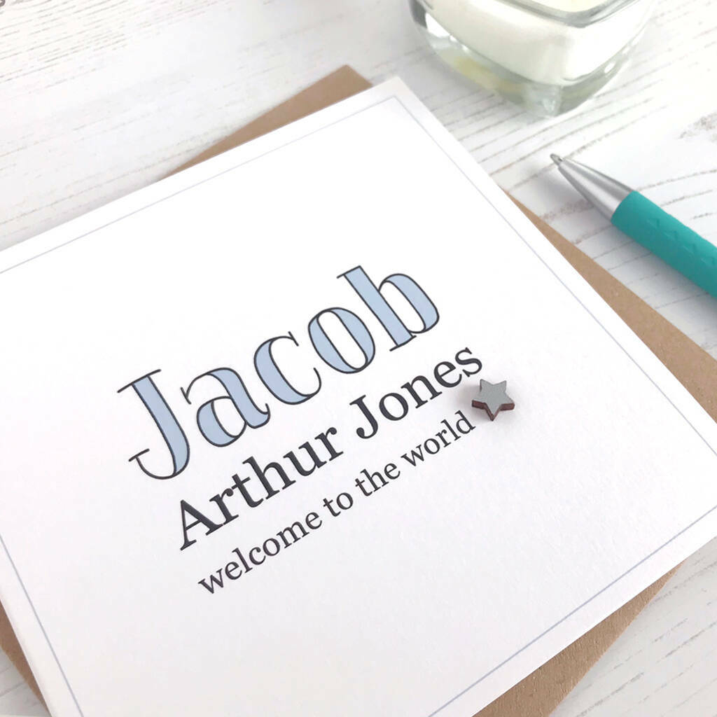 Welcome Baby, Name Typography Card