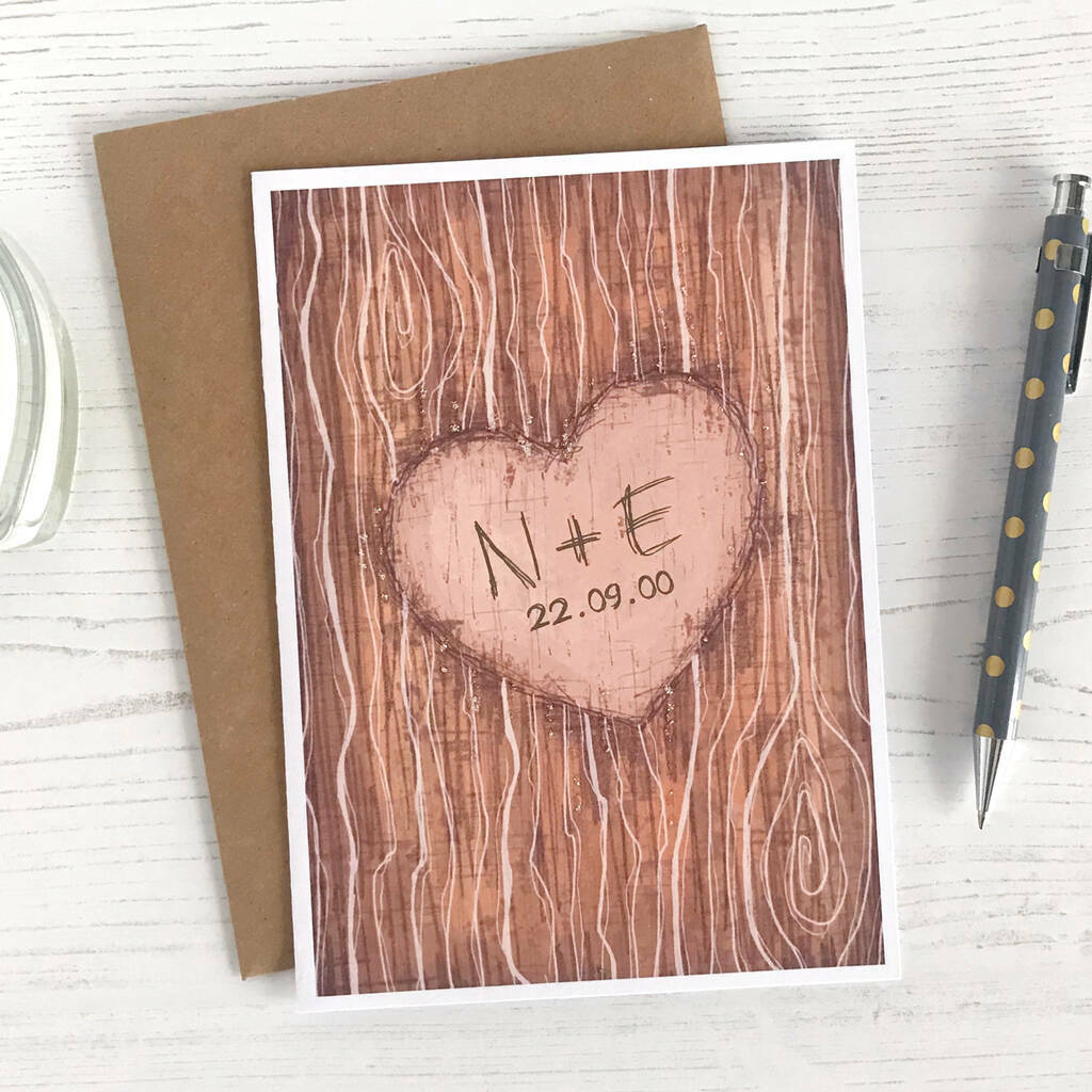 Tree Carving Personalised Card