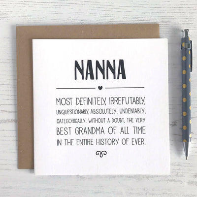 Irrefutably Best Nanny Card