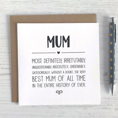 Irrefutably Best Mum Card