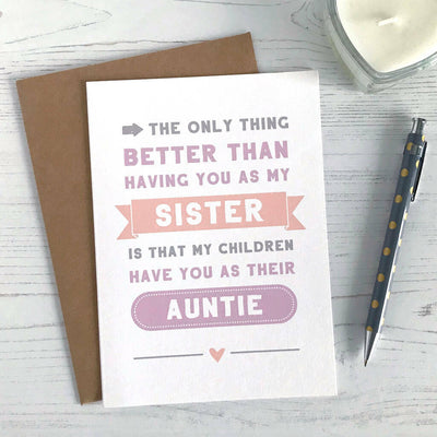 The Only Thing Better, Auntie Card