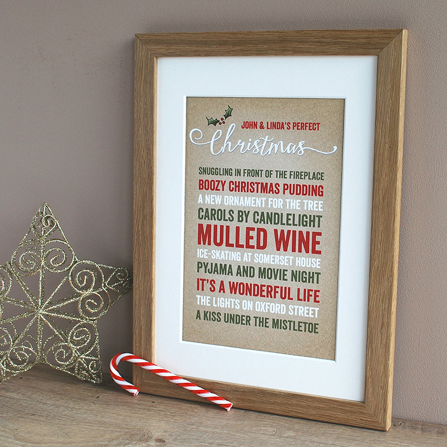 Our Perfect Christmas, Personalised Print