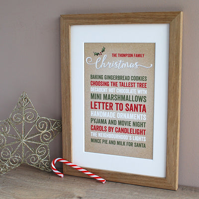 Festive Family Traditions, Personalised Print