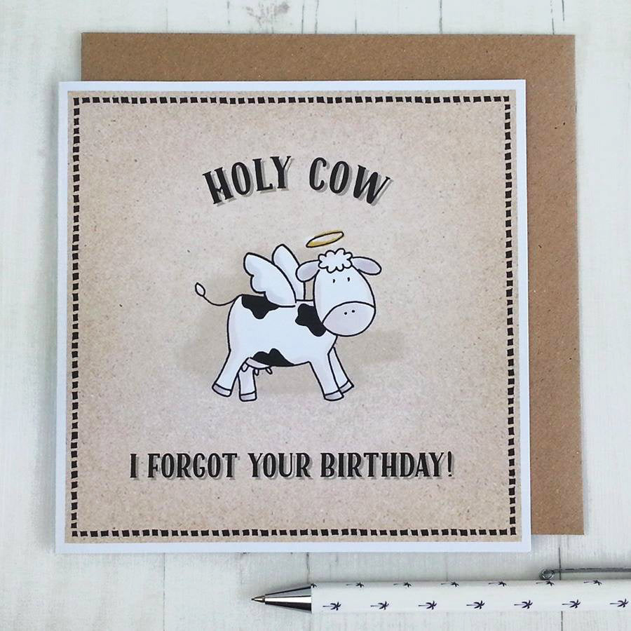 Holy Cow Belated Birthday Card