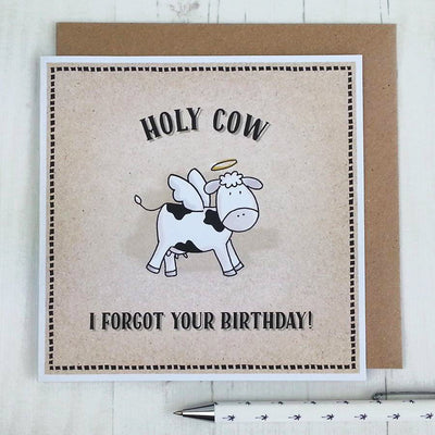 Holy Cow Belated Birthday Card