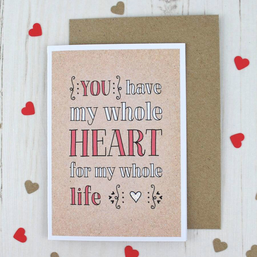 My Whole Heart, Personalised Card