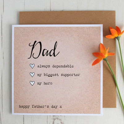 Special Qualities Father's Day Card
