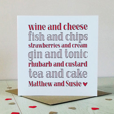 Perfect Match, Personalised Card