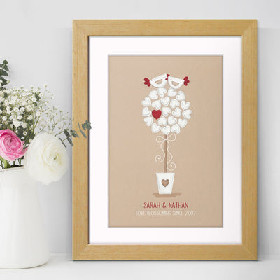 Love Birds Personalised Wedding Print