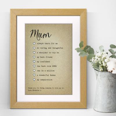 Special Qualities Personalised Mother Print