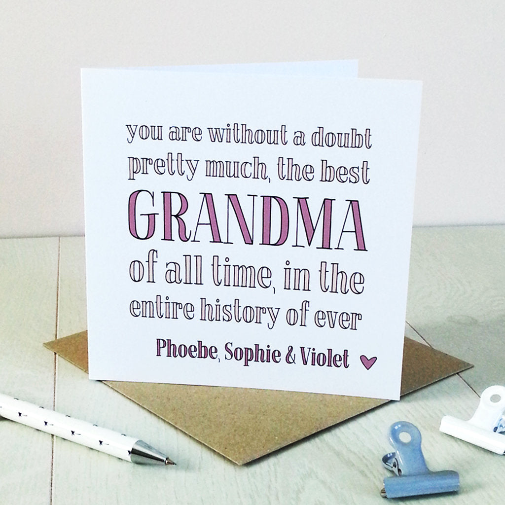 Best Grandma Ever, Personalised Card