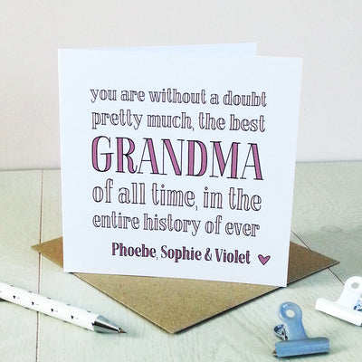 Best Grandma Ever, Personalised Card