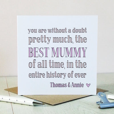 Best Mum Ever, Personalised Card