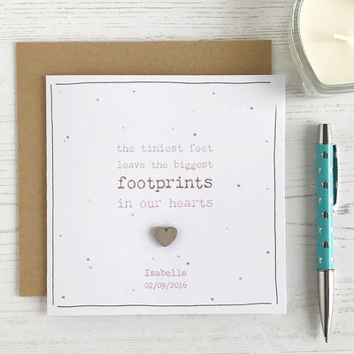 Footprints, Personalised Baby Card