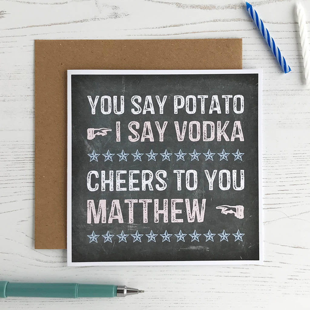 Vodka Birthday Card