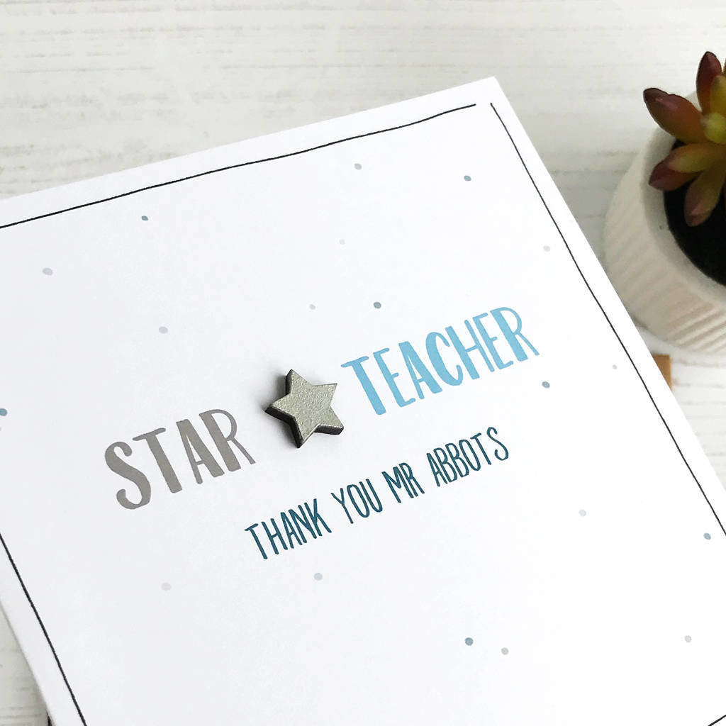Star Teacher, Personalised Card