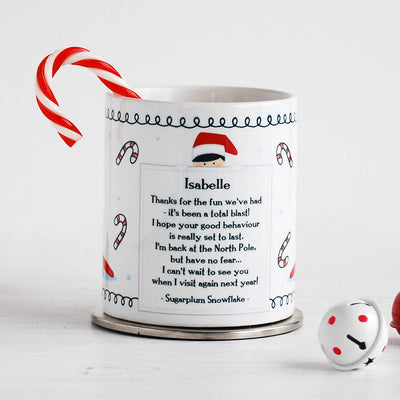 Personalised Elf Mug - Candy Canes