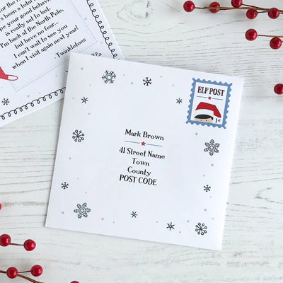 Elf Christmas Card With Poem