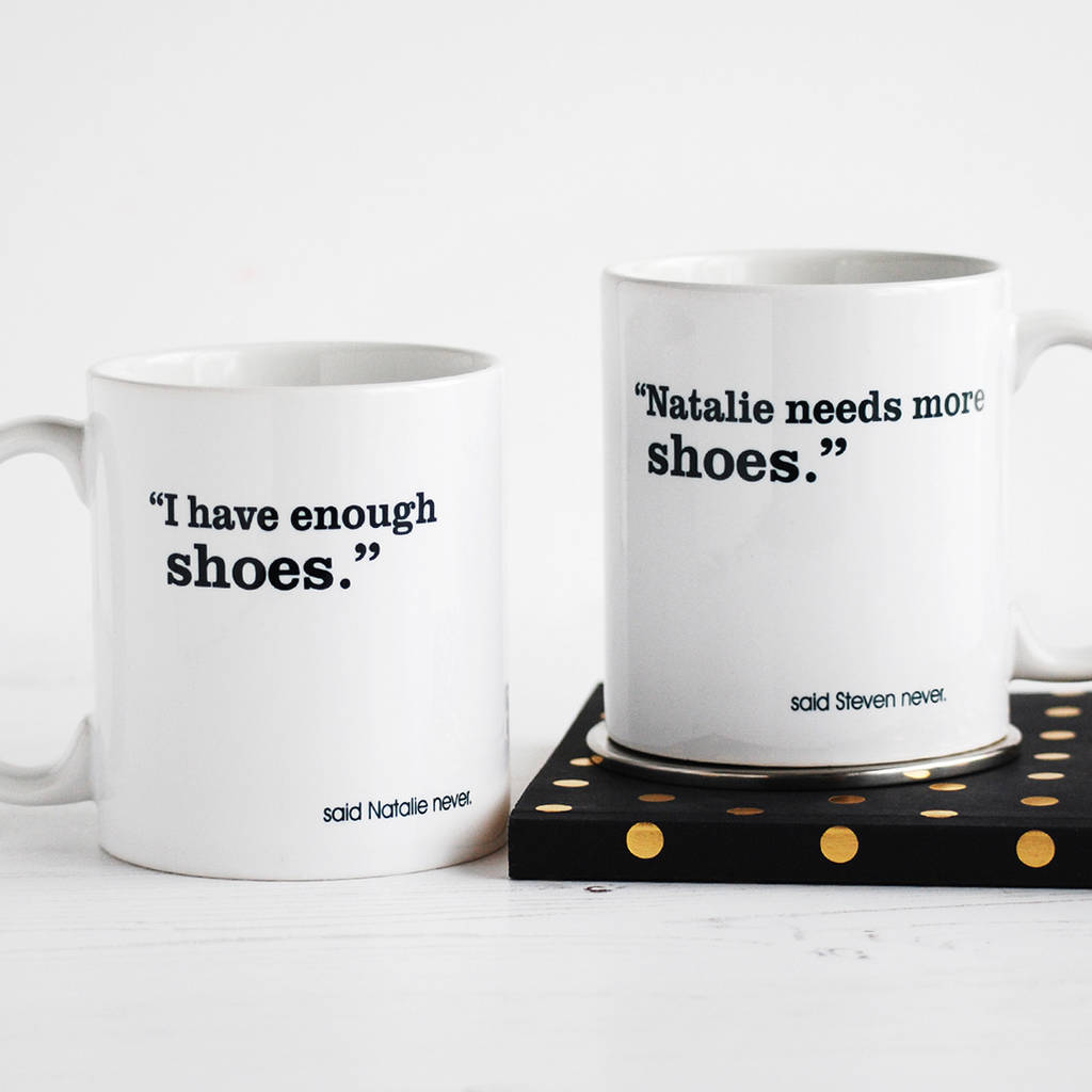 He Said / She Said, Set Of Two Personalised Mugs