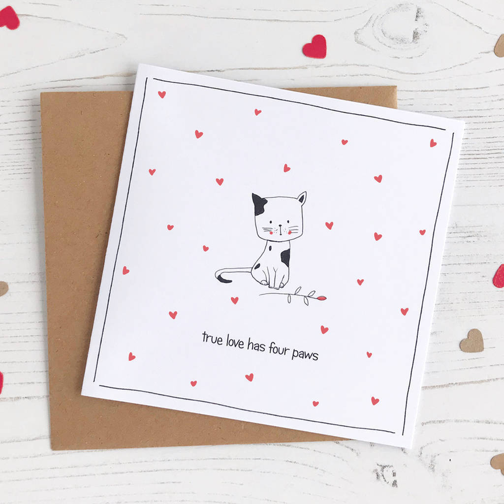 True Love Has Four Paws, Cat Valentine Card