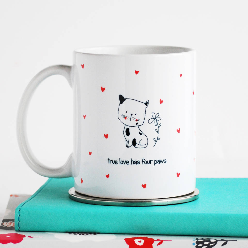 True Love Has Four Paws, Cat Valentine Mug