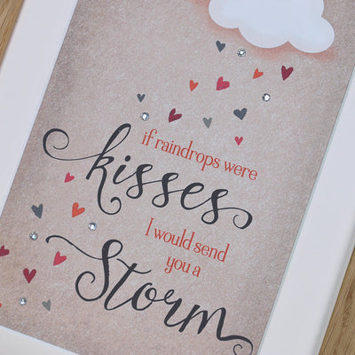 If Raindrops Were Kisses, Romantic Personalised Print