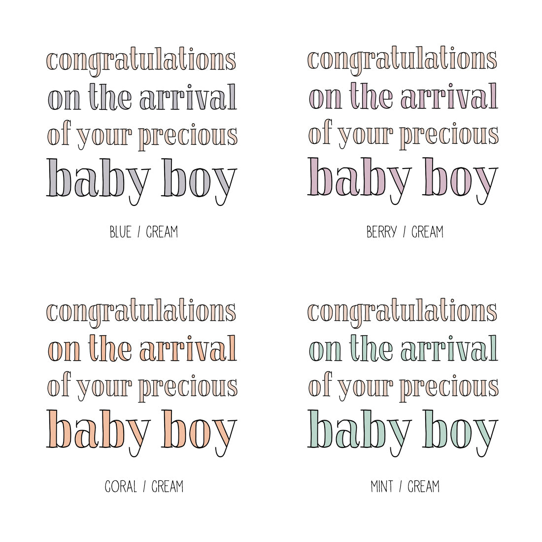 Congratulations, Personalised Baby Card