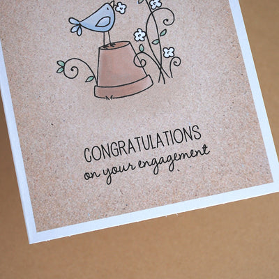 Love Birds, Personalised Engagement Card