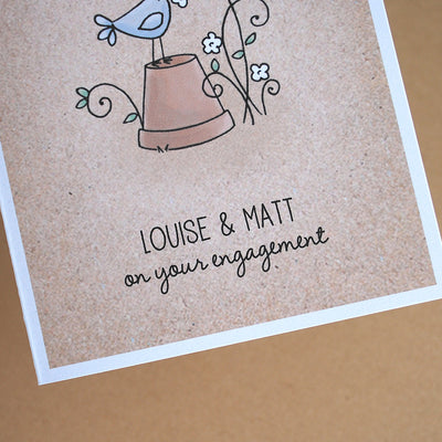 Love Birds, Personalised Engagement Card