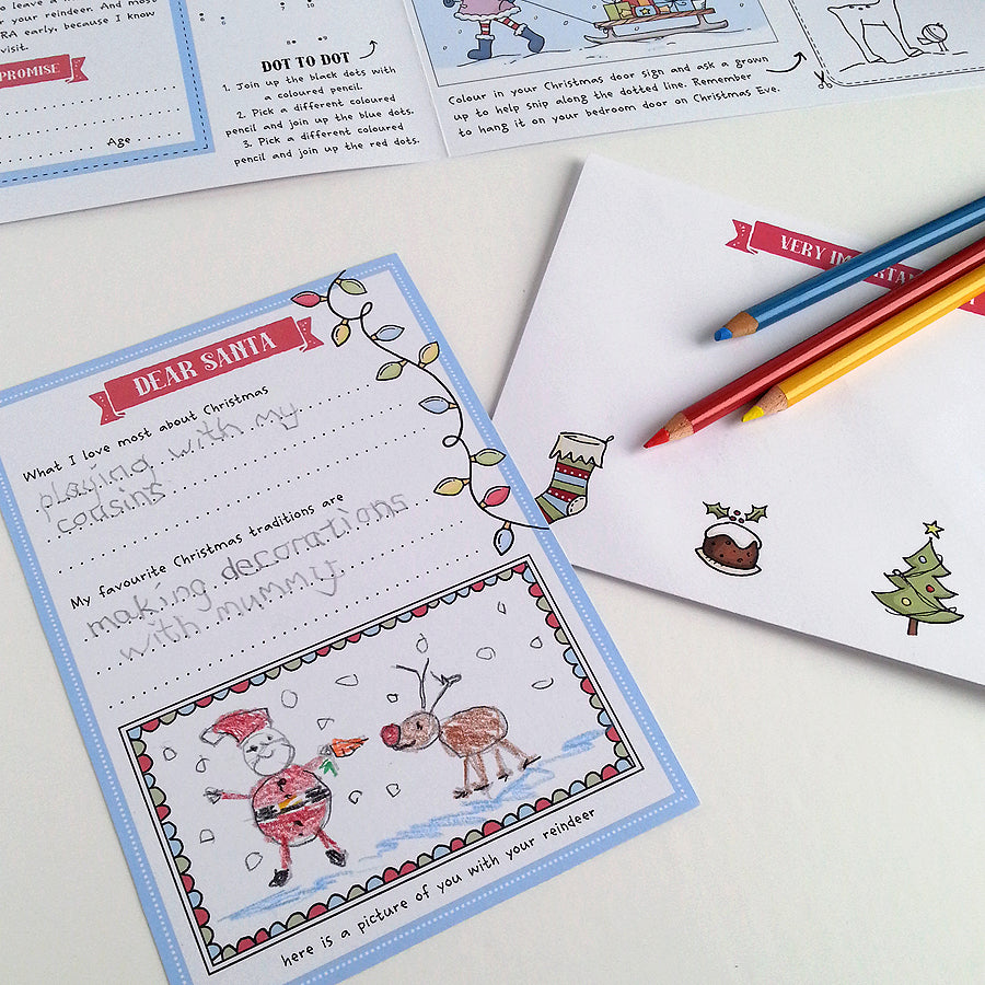 Personalised Letter To Santa, Christmas Activity Card